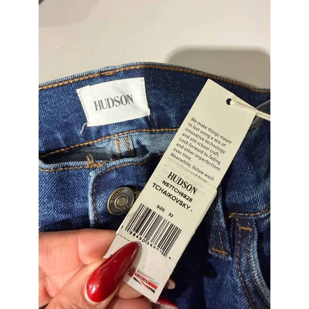 HUDSON Ace Tchaikovsky Straight Slim Fit Italian Denim Jean Blue 32